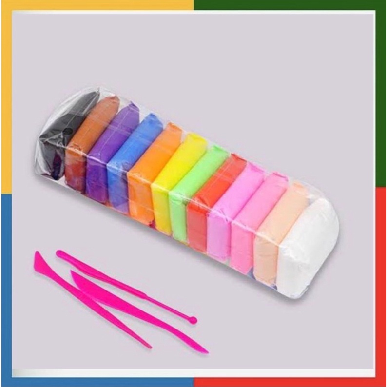 

✅[COD] POLYMER CLAY 12 WARNA/ SOFT CLAY 12 WARNA (12 PCS)