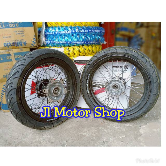 Paket Komplit Velg Supermoto Super Moto Ring 14 Honda CRF150 Plus Klx D-Tracker Ban KLX 150 CRF