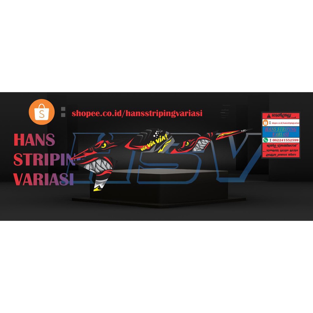 striping stiker decal New Vixion Lighting NVL shark