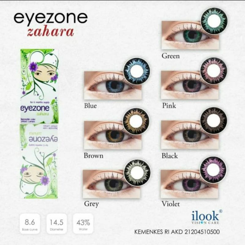 soflens eyezone zahara diameter 14.2 / contac lens zahara