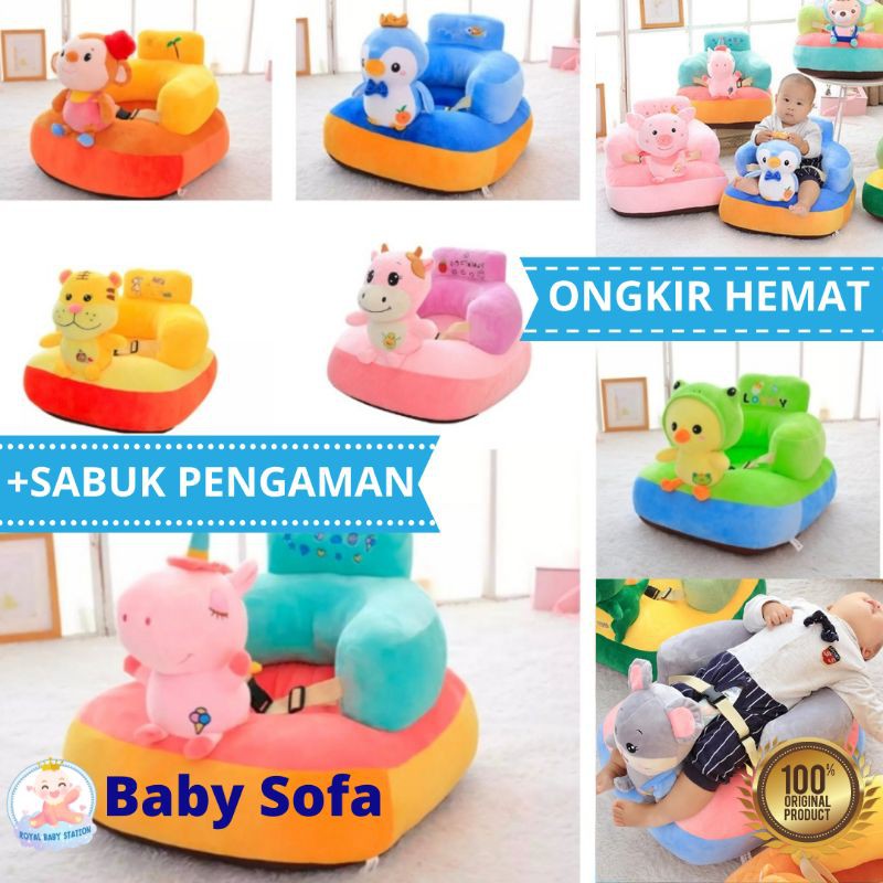 NEW! Dengan Sabuk Pengaman Boneka Sofa Bayi Belajar Duduk Kursi Makan Bayi Mainan Anak Free Isi