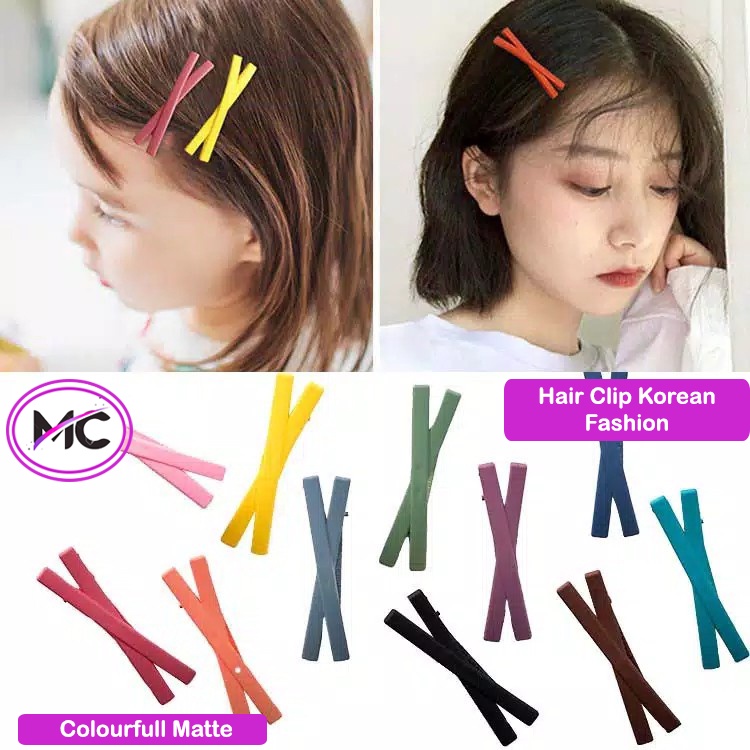 Jepitan Rambut Korea Anak Dewasa Warna Warni Polos Jepit Rambunt Korean Fashion Matte Colour Murah Praktis