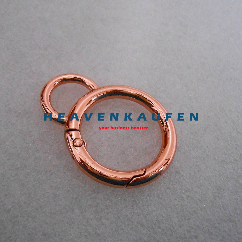 Ring Bulat Tas Model Kuping Bisa Dibuka - Tutup Warna Rose Gold Kemerahan Diameter Lubang 2,5 cm Tebal 4,5 mm