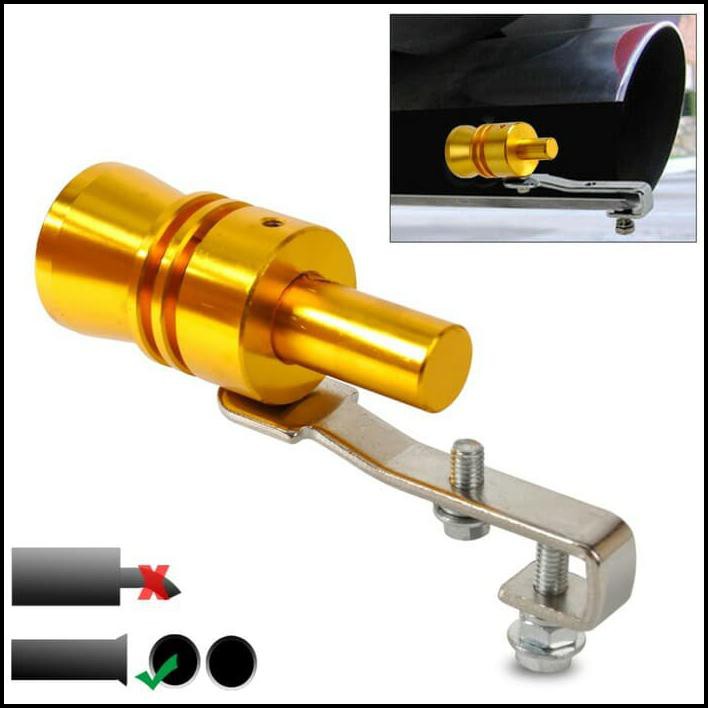 Knalpot Mobil Gold Exhaust Fake Turbo Whistler Pipe Sound Muffler