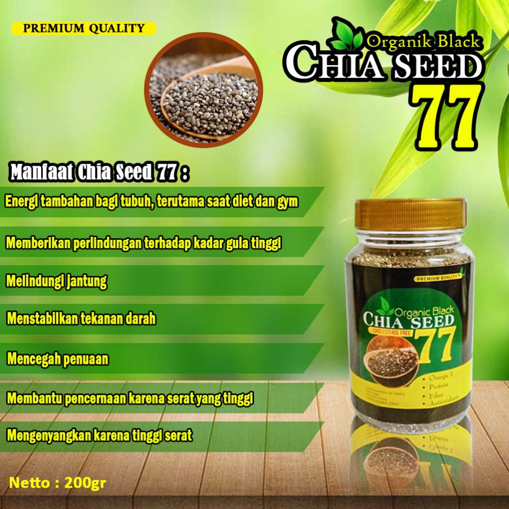 Chia Seed Black Original 77 / Bersih dari Pasir dan Kotoran / 100% Original