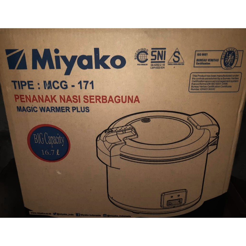 Magic com miyako mcg - 171 besar capacity 16,7 liter bagus murah garansi 1 tahun untuk rumah makan