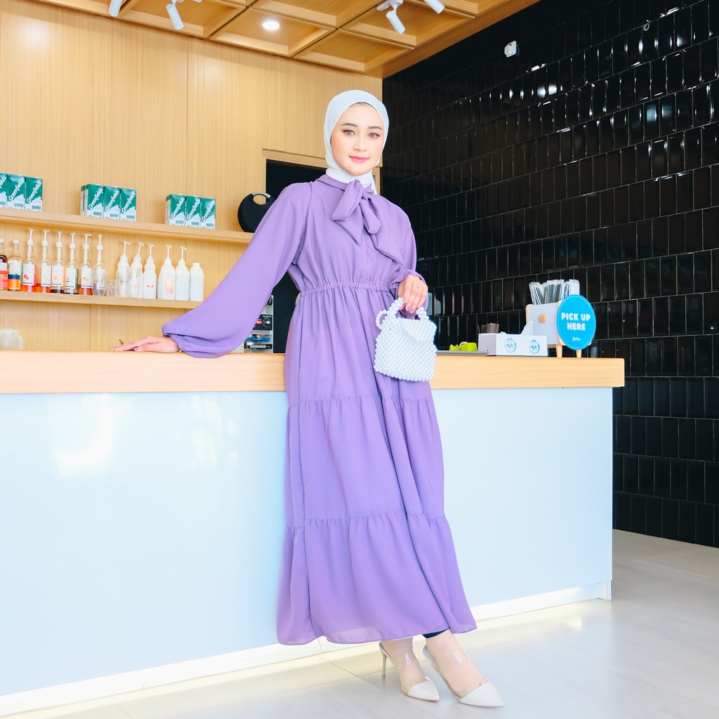 (DBY) GAMIS BLESIA RUFFLE MAXI MIDI DRESS REMAJA WANITA