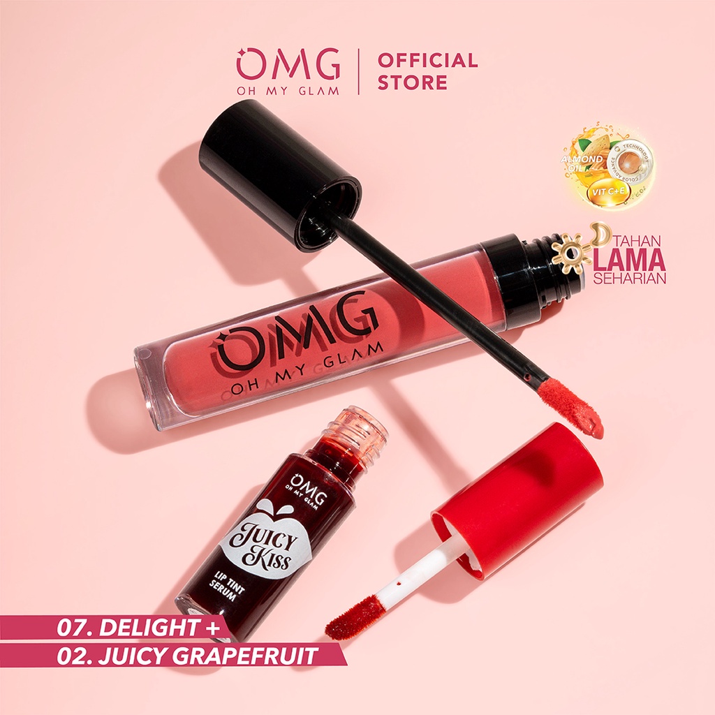 OMG Oh My Glam paket ombre lipcream dan liptint 2 pcs