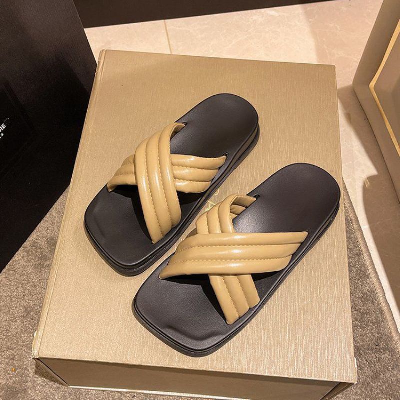 Sandal Slip On Shoes Wanita Import / Sendal Model Silang Casual  NF2019  Premium Quality