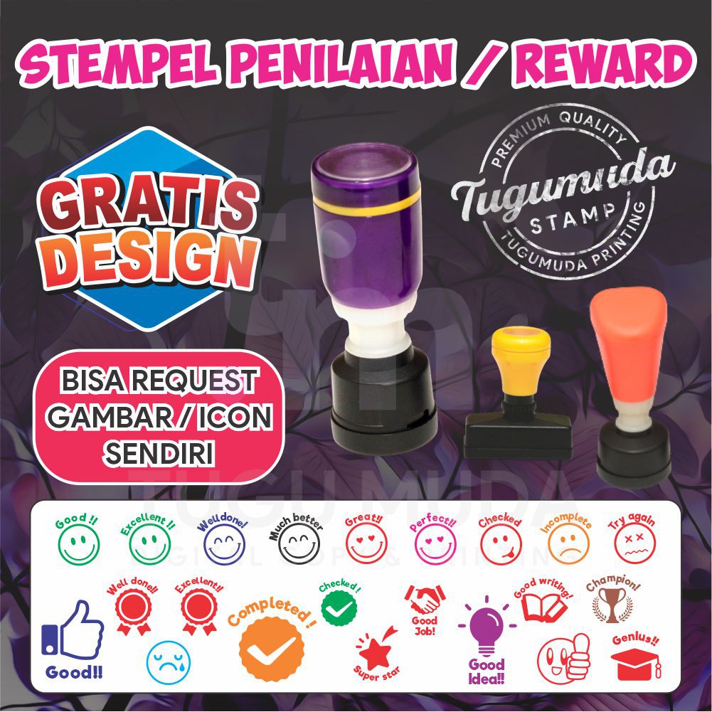 STEMPEL PENILAIAN GURU/CAP ANAK SEKOLAH/STAMP MOTIVATIONAL PRAISER REWARD KID - PELAJARAN/LES PRIVAT