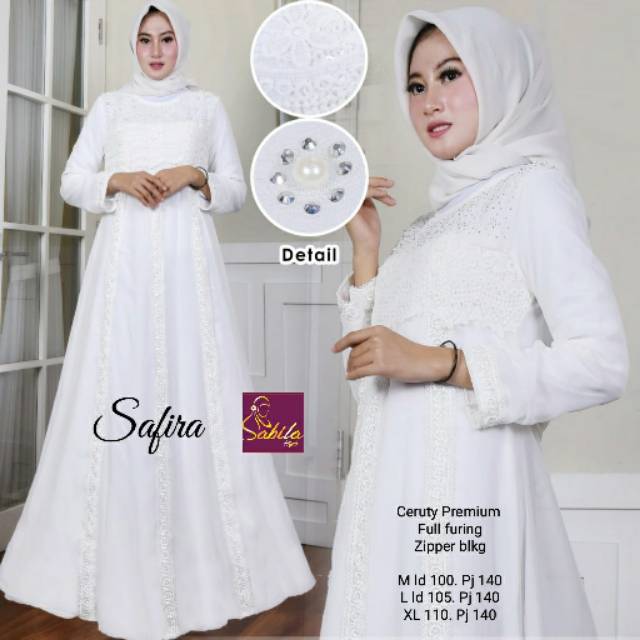 Gamis putih/ Gamis Lebaran/ Baju Lebaran/ Baju Putih/Gamis Umroh