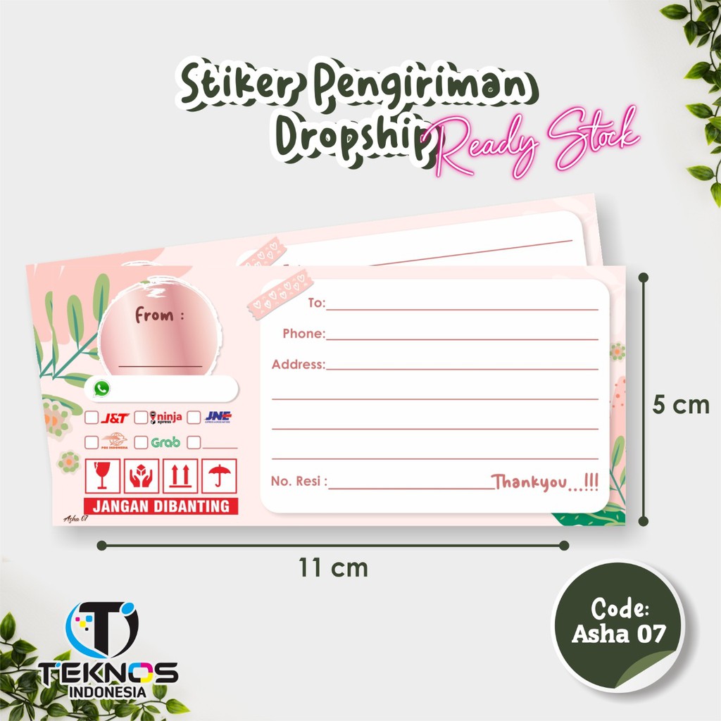 

STIKER LABEL PENGIRIMAN ONLINE SHOP READY - ASHA 07