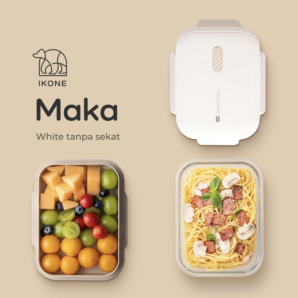 【IKONE】MAKA Bento Box Lunch Box Tempat Bekal Makan Kotak Penyimpanan Makanan Food Storage Box Lunch Box 2 Tingkat