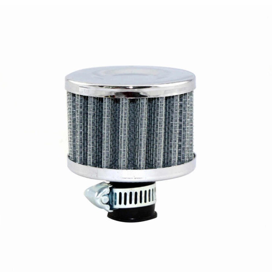 SILVER AIR BREATHER MOBIL FILTER SARINGAN UAP OLI INTAKE OIL 12 mm - Silver