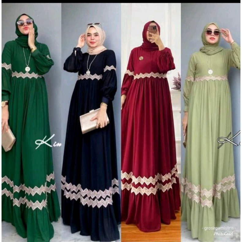 Gamis Kimiko Zigzag / Dress Kekinian Renda / Ceruty Beby Doll