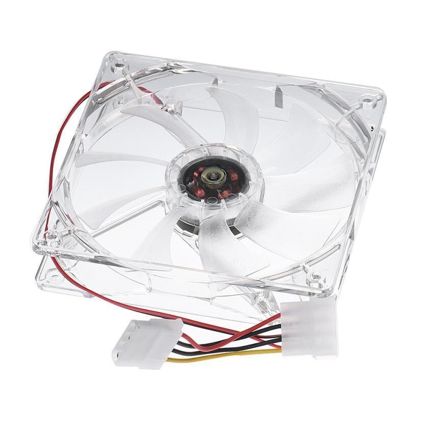 Fan case  HI led 120mm transparent Dc 12v for Cpu pc - Kipas casing komputer 12cm transparan