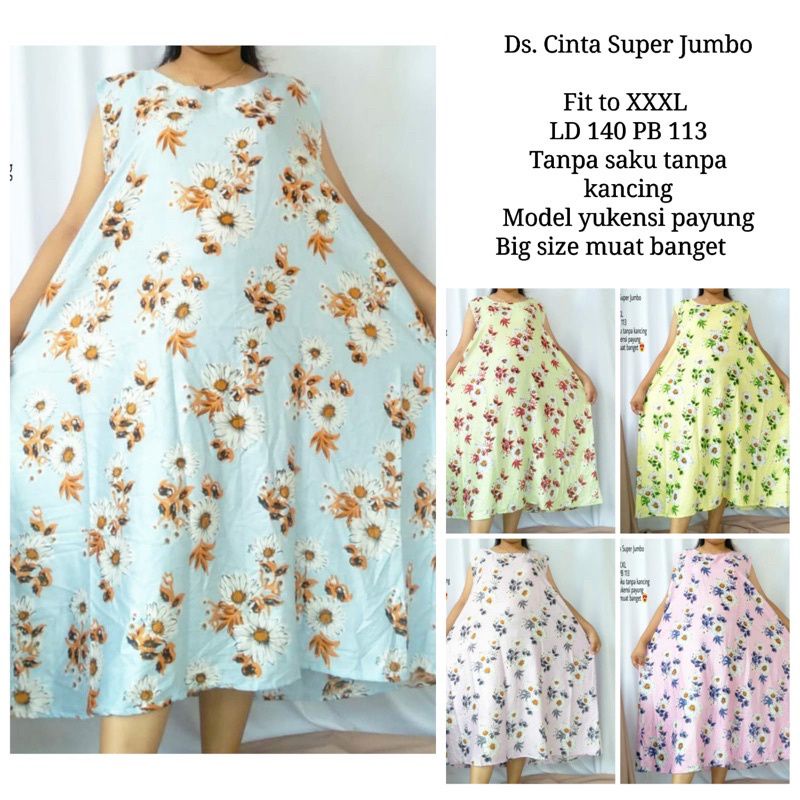 PROMO!! Daster Payung Yukensi Jumbo LD 140 BISA PILIH MOTIF/ Daster Yukensi Super Jumbo/ Daster XXXL-2