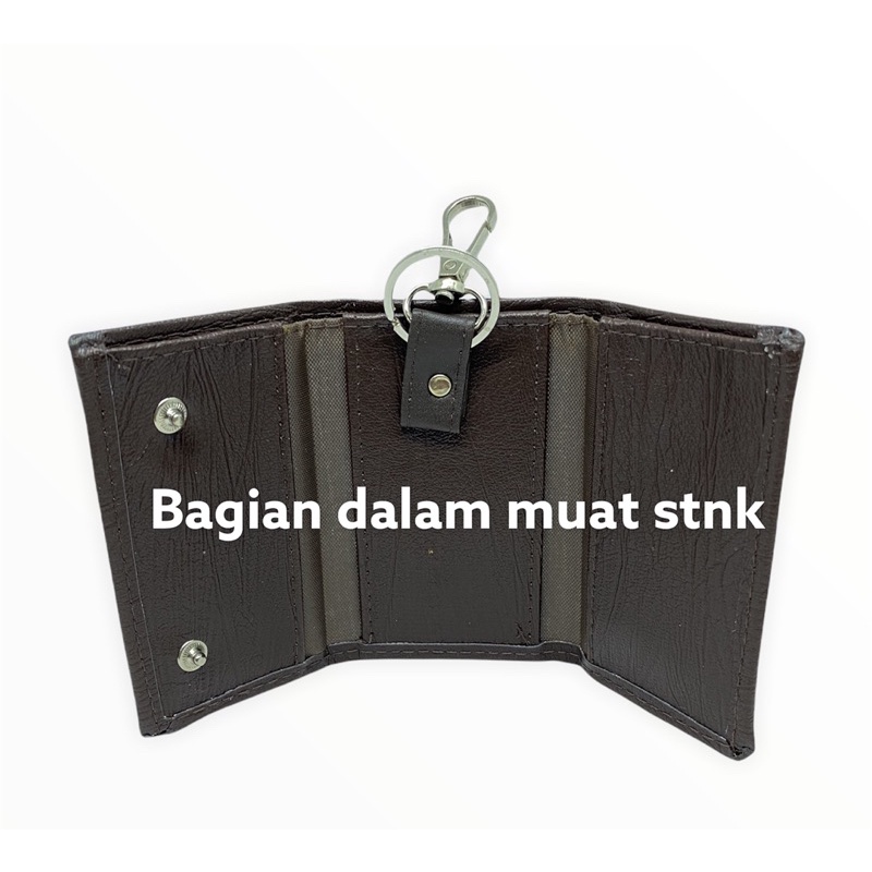 DOMPET KUNCI MUAT STNK DOMPER KUNCI MURAH MERIAH DOMPET KUNCI MOBIL KULIT SINTETIS DOMPET KUNCI STNK LIPAT 3 BAHAN SERAT GANTUNGAN KUNCI MOBIL MERK