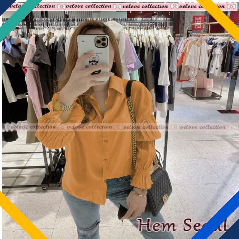 Hem Seoul Kuning Kekinian Baju Atasan Wanita 0153 Premium UDF