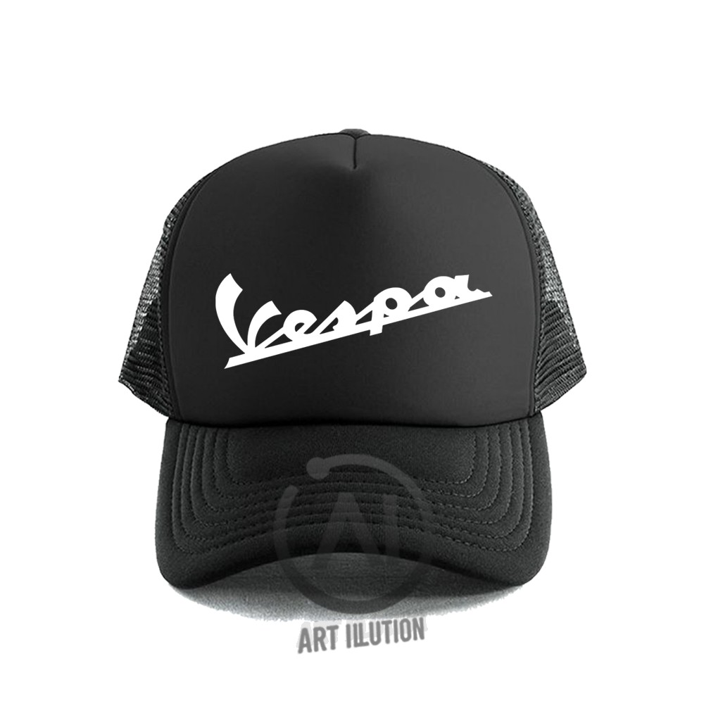 Topi Trucker / Topi Jaring Logo Vespa PREMIUM
