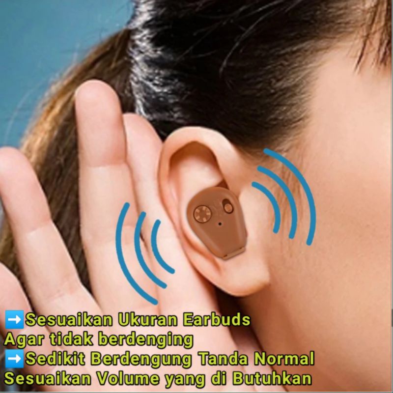 ORIGINAL Alat Bantu Dengar In Ear Hearing Aid K-88 hearing aid rechargeable alat dengar telinga pendengar telinga pendengaran telinga tuli telinga orang tua original charger murah terbaik Taff omicron 4UHR01BE