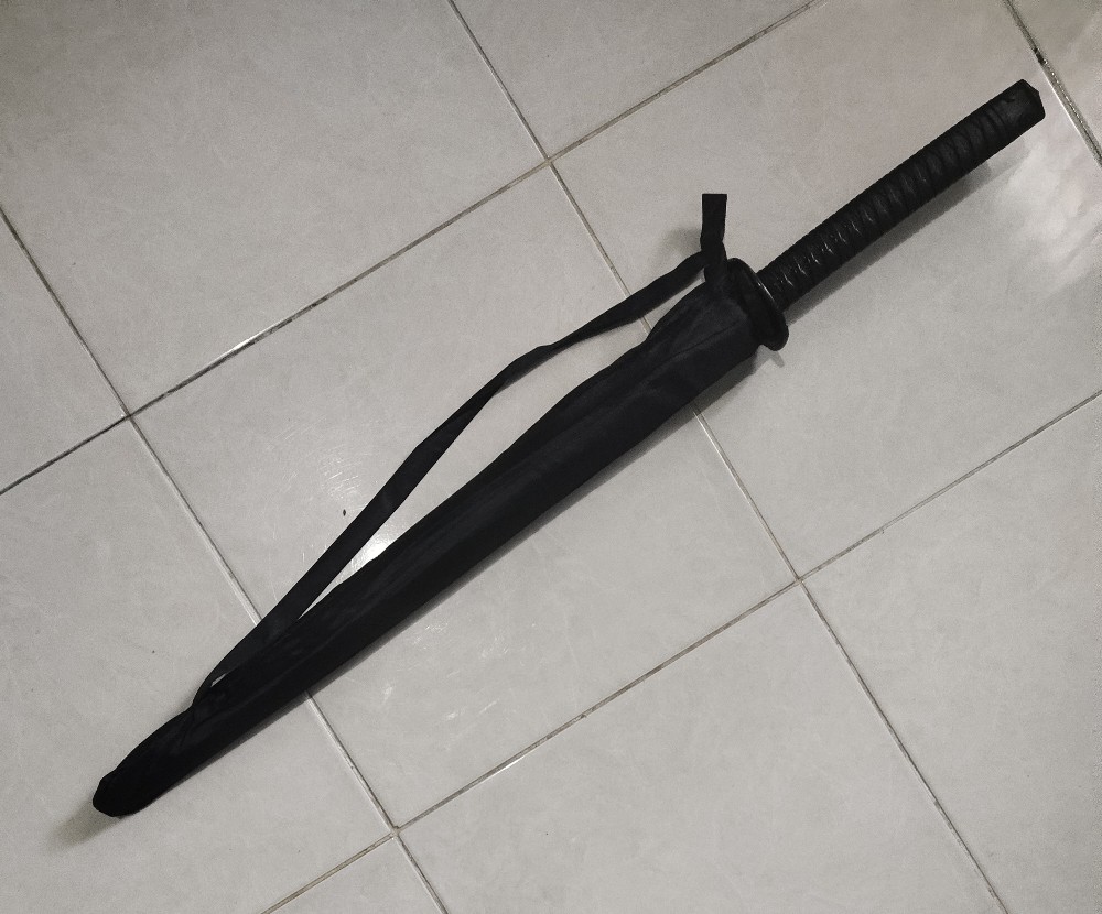 Hhyukimi Payung Unik Jepang Bentuk  Sword Umbrella Katana Uv Pelindung Panas Hujan B062