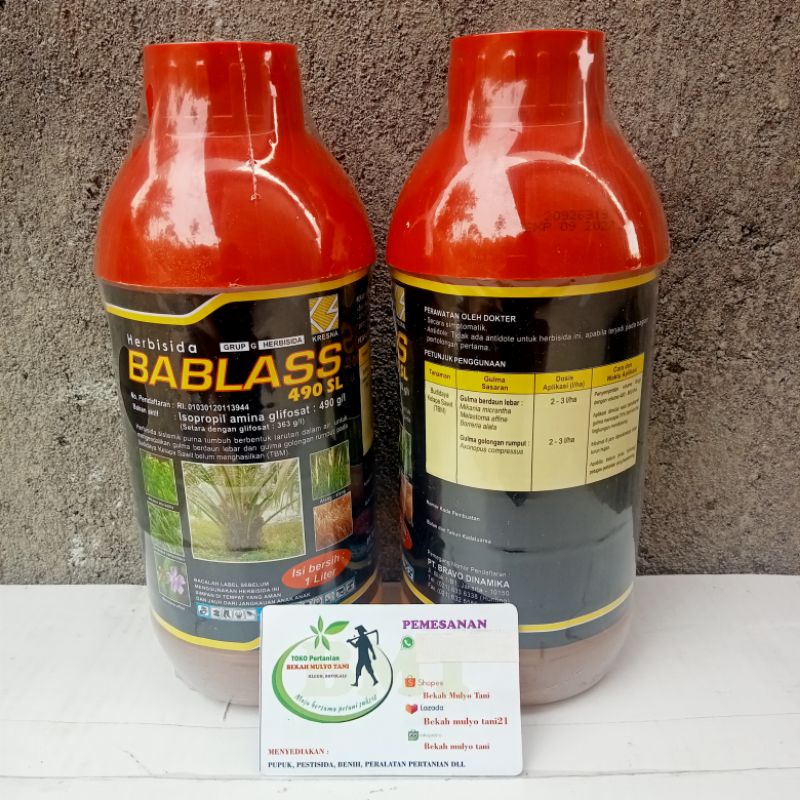 Herbisida Bablas 490 SL 1Liter Racun Obat Pembasmi Rumput Mati sampai akar Rumput lulangan dan Alang