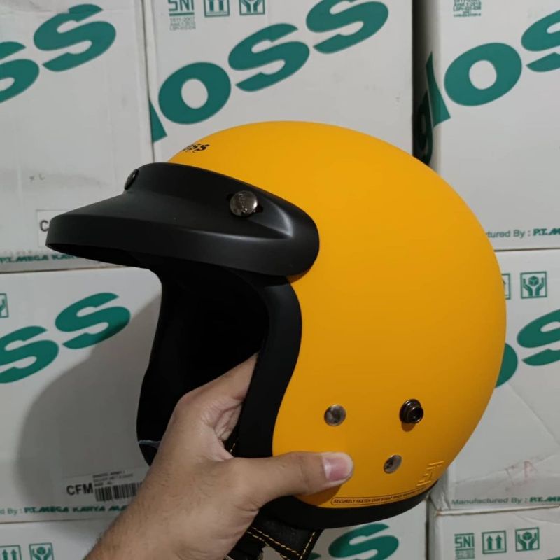 HELM CARGLOSS RETRO YELLOW DOFF ORIGINAL HELM RETRO CARGLOSS KUNING DOFF HELM VESPA HELM BOGO KUNING