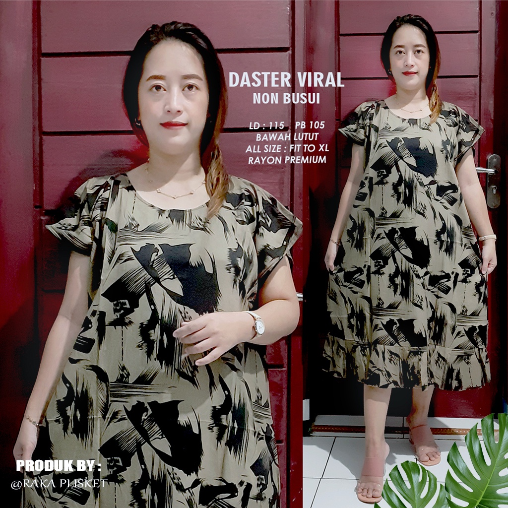 DASTER RUFFLE | DASTER VIRAL MOTIF | DASTER KEKINIAN | DASTER RAYON MURAH BAWAH LUTUT NON BUSUI-MOTIF 16