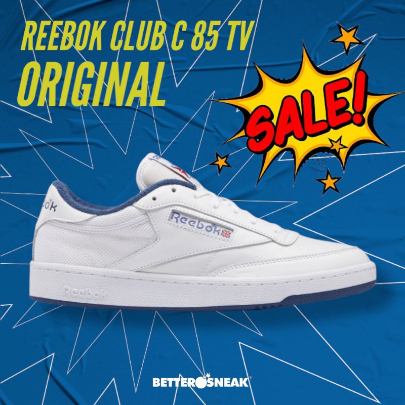 Reebok Club C 85 TV Vintage Cloud White Original Resmi