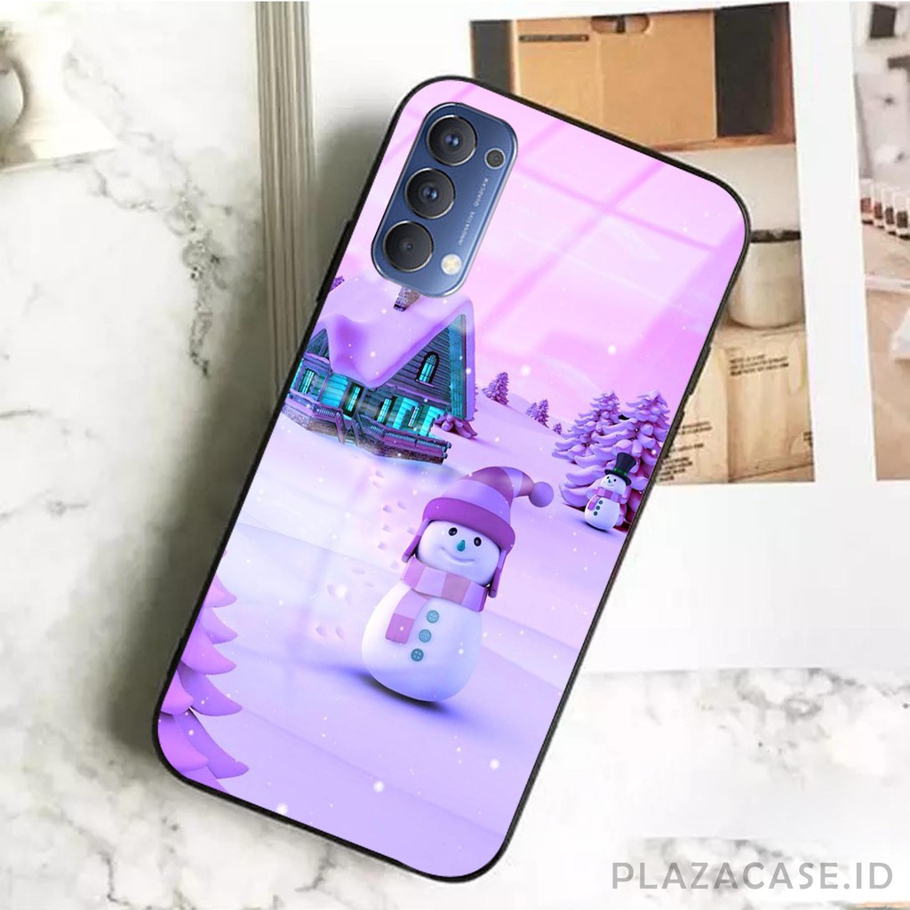 Christmas Softcase Glass [K59] RENO 4 Y20 Y30 C12 C11 C15 A91 A31 REDMI 9 REDMI NOTE 9 A53 A92 A52