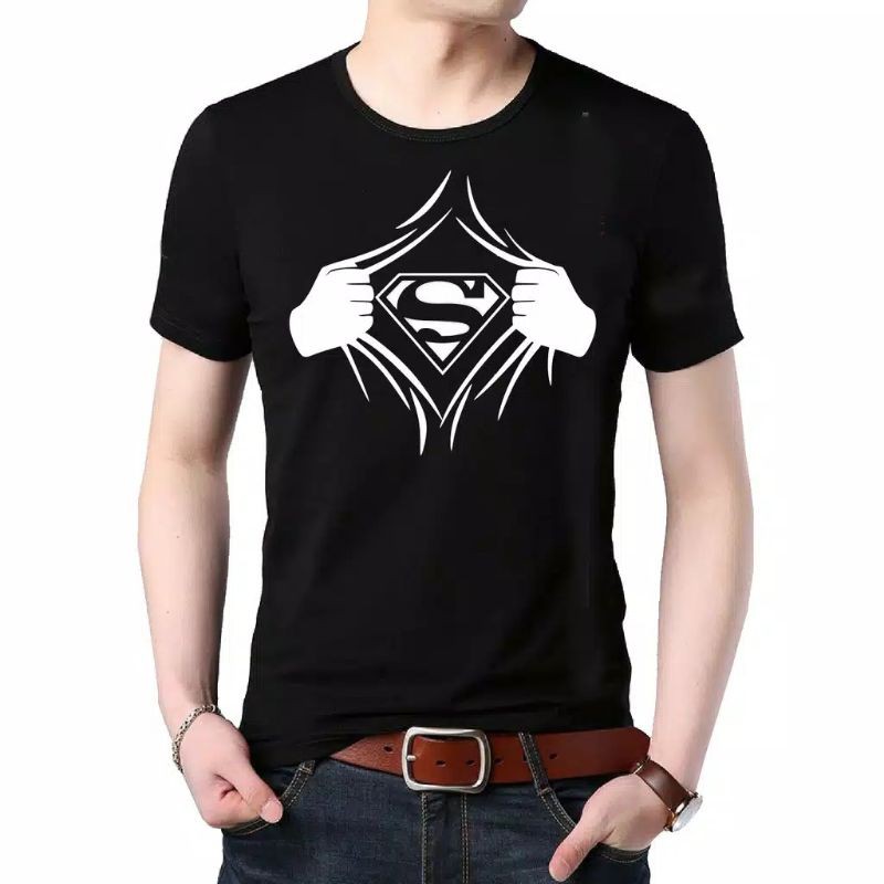 kaos distro kaos gambar superman robek baju
