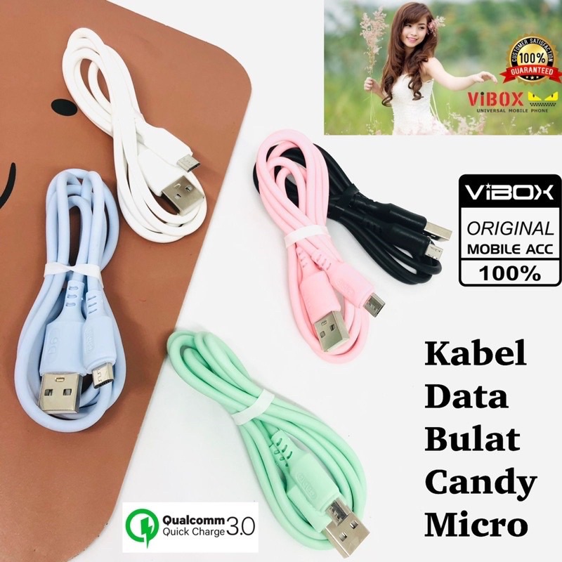 PROMO 1TOPLES ISI 30PCS KABEL DATA CANDY BULET FLECO FAST CHARGING