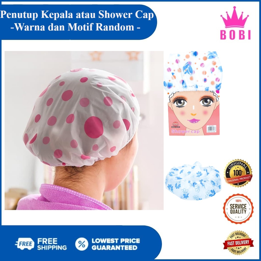 Penutup Kepala atau Shower Cap  // PENUTUP MANDI ATAU PELINDUNG RAMBUT LUCU // Warna dan Motif Random