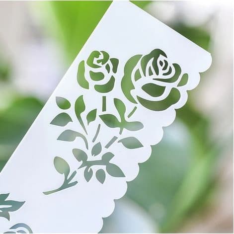 Plastic Stencil 15.5x5.5cm - Beautiful Flowers Theme (8pcs)