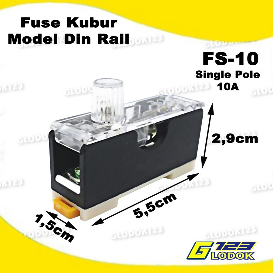 Fuse Holder/Fuse Kubur Din Rel FS-10