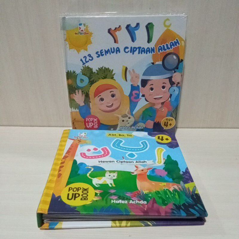 pop up book oopredoo 123 semua ciptaan allah, alif, ba, ta hewan ciptaan Allah 4+