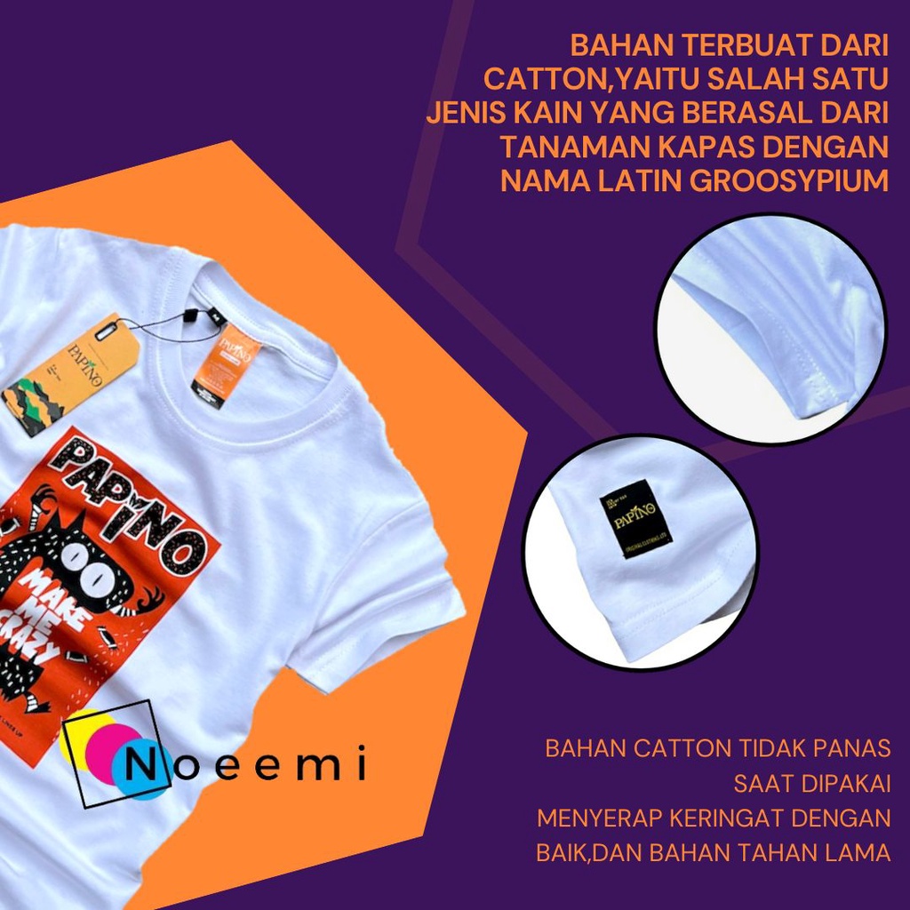 Papino Baju Kaos Anak Laki Laki 1-12 Tahun Pakaian Distro Oblong Cowok Dan Perempuan