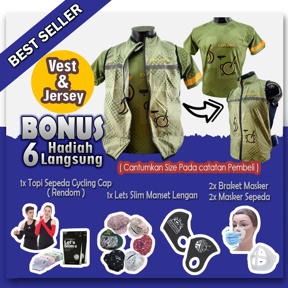 Jaket Rompi Sepeda Lipat Explore Jersey Dry fit Sepeda Lipat Pria dan Wanita