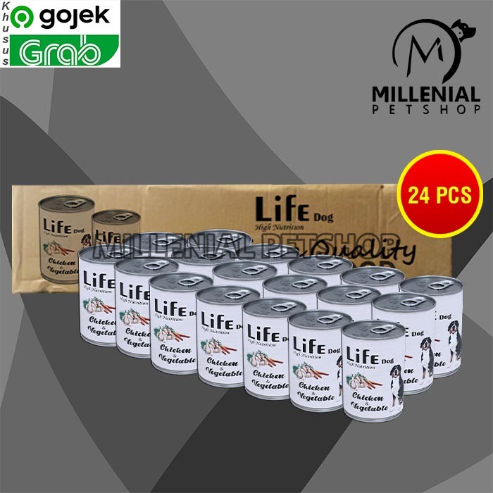 Gosend Life Dog Makanan Anjing Wet Food Kaleng Dus Isi 24 PCS 375 GR