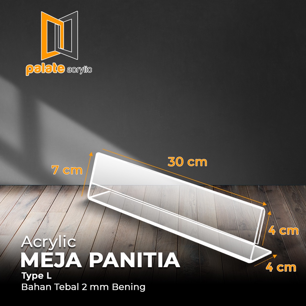 

ACRYLIC / AKRILIK NAMA MEJA PANITIA 30x7cm BENTUK L