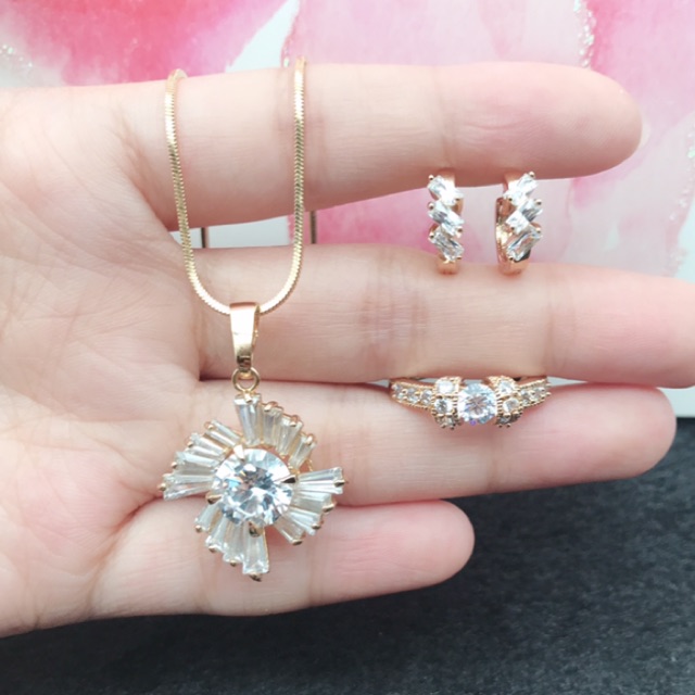 set lapis emas 18 karat zirkon asli 88