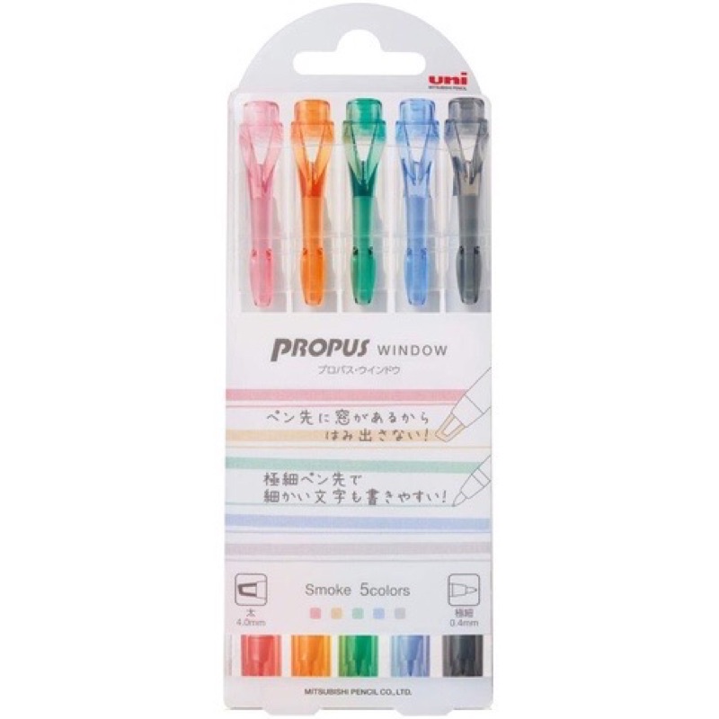 

Uni Propus Window Smoke/Soft Color Double-Sided Highlighter - 4.0 mm / 0.6 mm Smoke Color