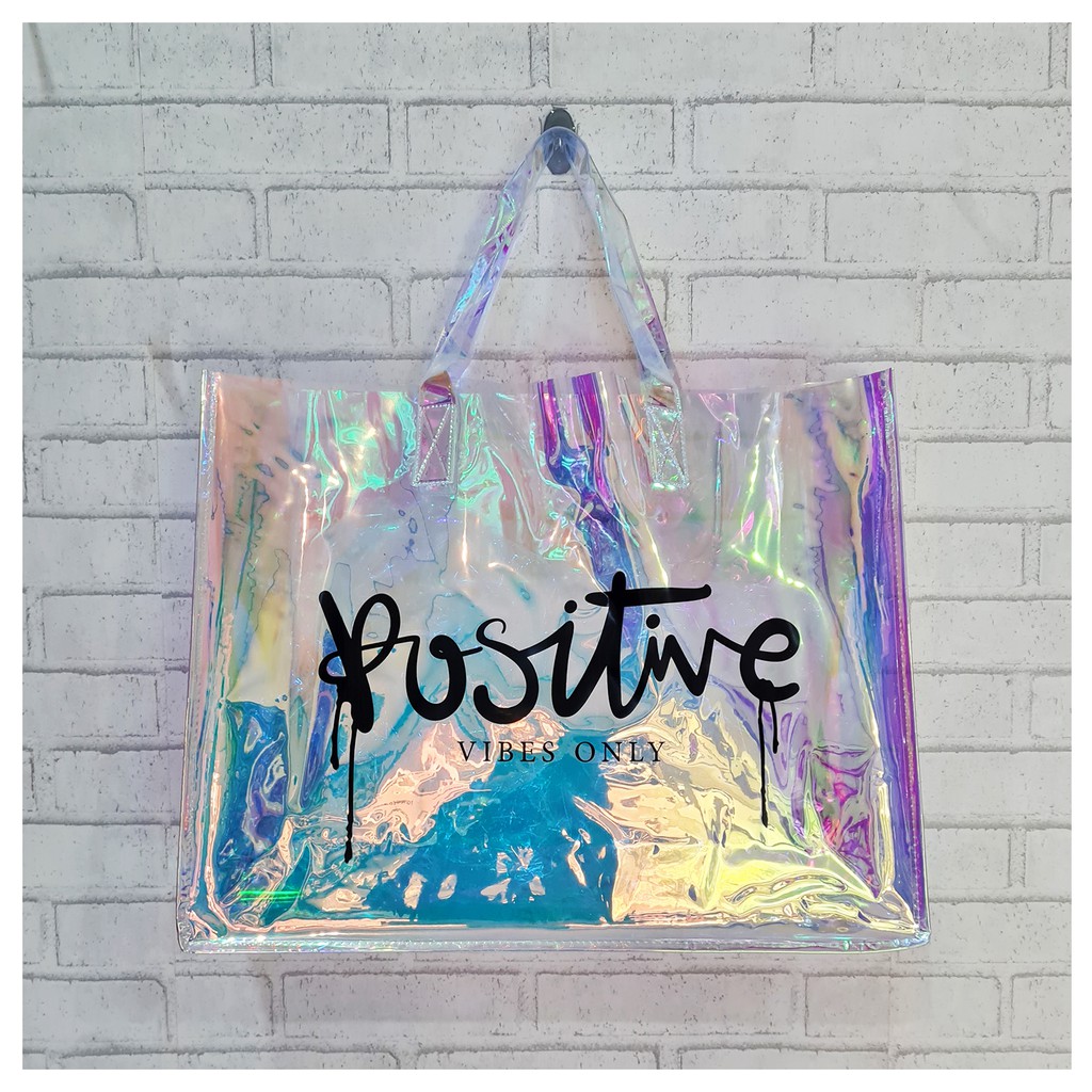 Fashionly-Tote Bag Bahan Mika Hologram Unik dan Trendy