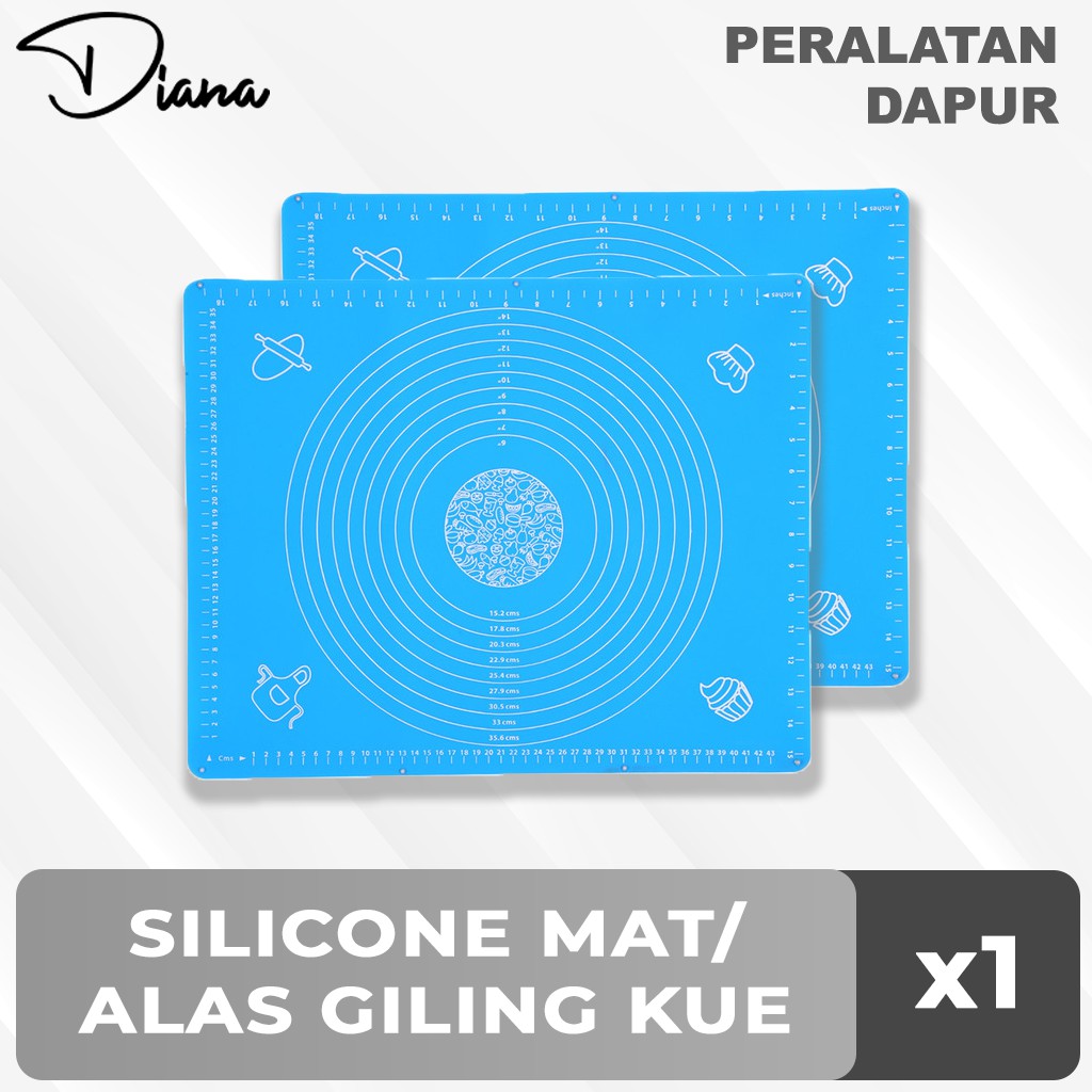 Alas Adonan Silikon Silicone Mat 50X40 CM Tatakan Penggiling Kue Fondant