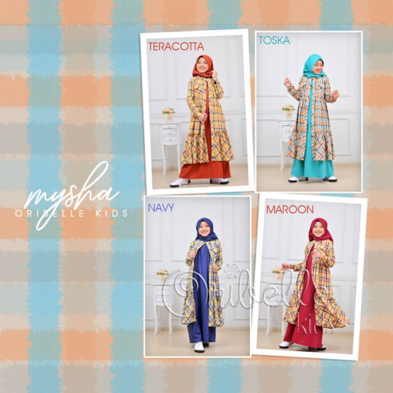 Setelan Tunik dan Inner Anak MYSHA SET Busana Muslim by Oribelle Kids