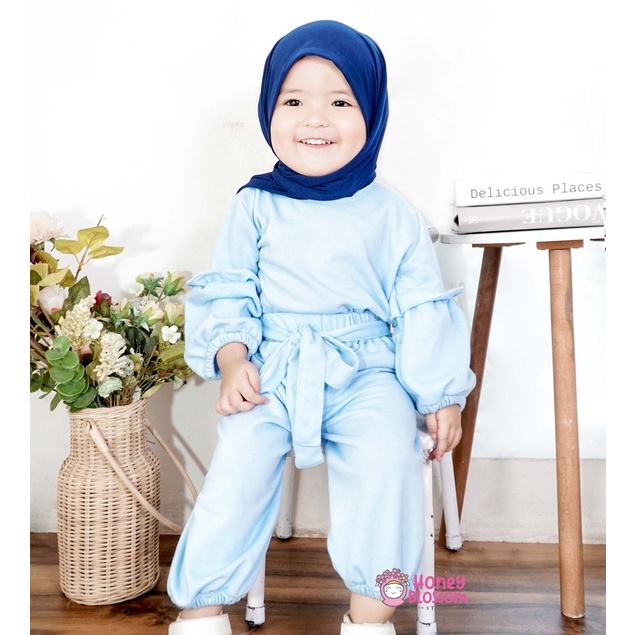 One Set Anak Perempuan Setelan Lengan Panjang / Setelan Baju Muslim Anak Alika