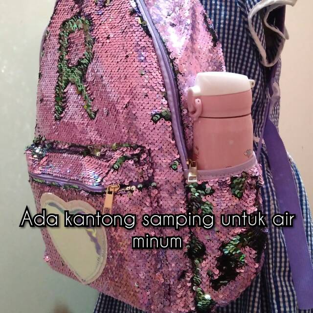 Tas sekolah anak sequin / tas sequin unicorn / tas sekolah anak SD / tas sequin besar