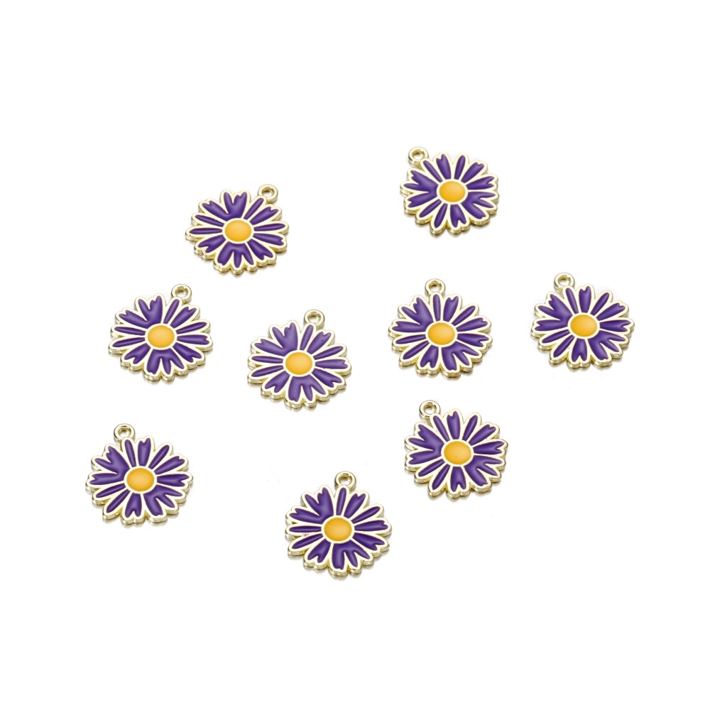 10pcs / Kantong Liontin Bunga Daisy Kecil Bahan Alloy Untuk Perhiasan DIY