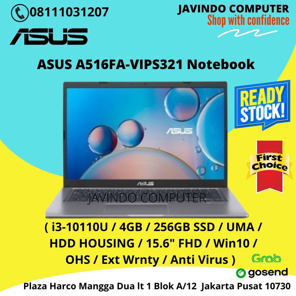 LAPTOP ASUS A516FA-VIPS321 GREY CORE i3-10110U